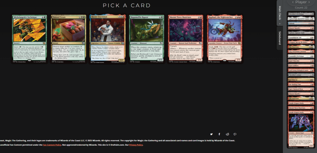 Teenage Mutant Ninja Turtles Pick-Two Draft