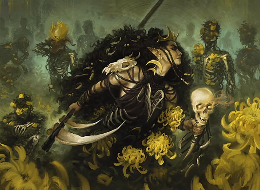 Savra, Queen of the Golgari - Illustration by Aurore Folny