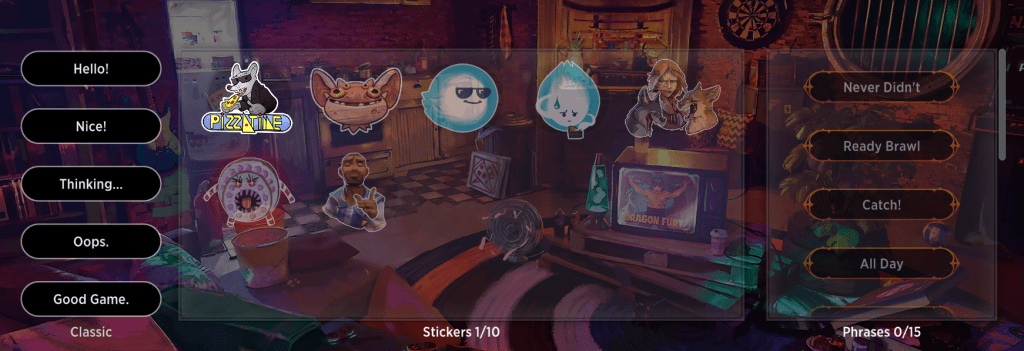 MTGA Sticker/Phrase page