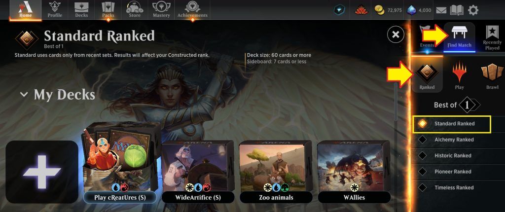 Arena Standard Ranked queue