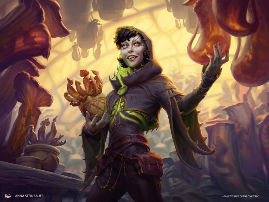 Arnyn, Deathbloom Botanist - Illustration by Anna Steinbauer