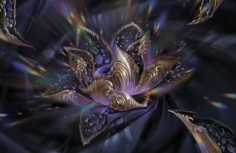 Jeweled Lotus - Illustration by Olena Richards