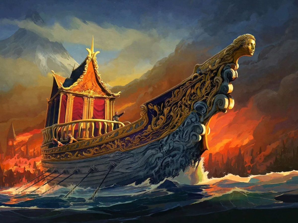 Great Gilded Boat - Illustration by Josu Solano