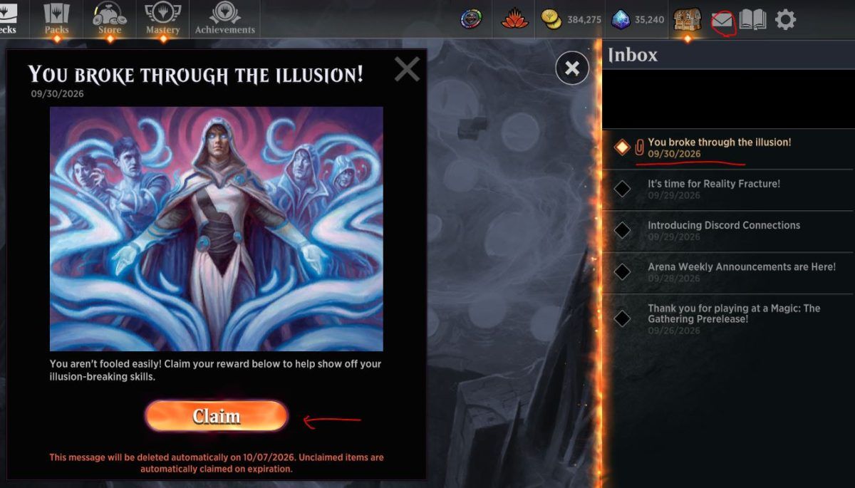 MTG Arena Inbox